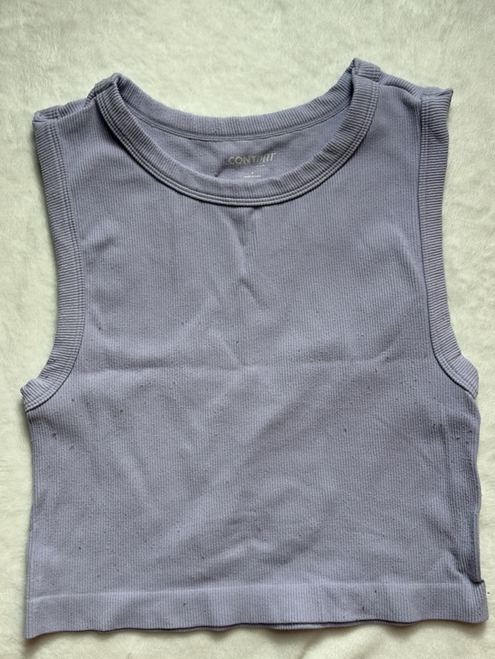 Pacsun Contour Ribbed Cropped Tank Top Purple Size Small